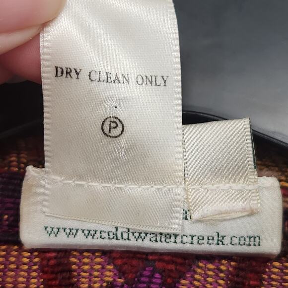 Coldwater Creek Burgundy Purple Fleur-de-lis Zip-up Tapestry Jacket Women's L - Picture 3 of 8